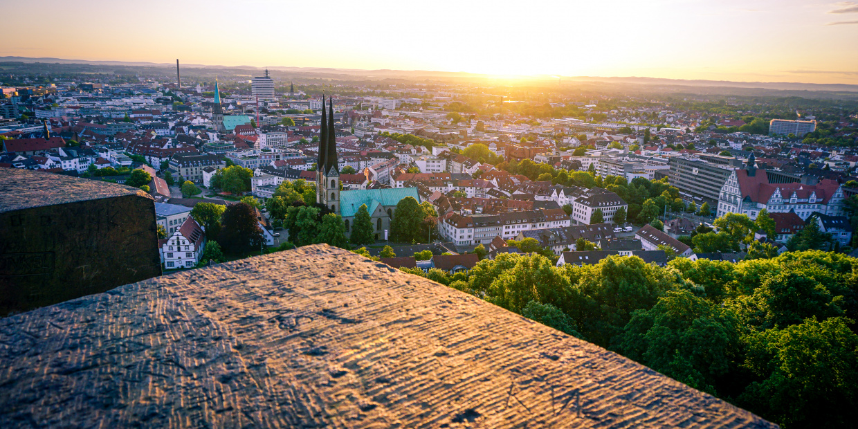 Stadtpanorama von Bielefeld, Blick von der Sparrenburg